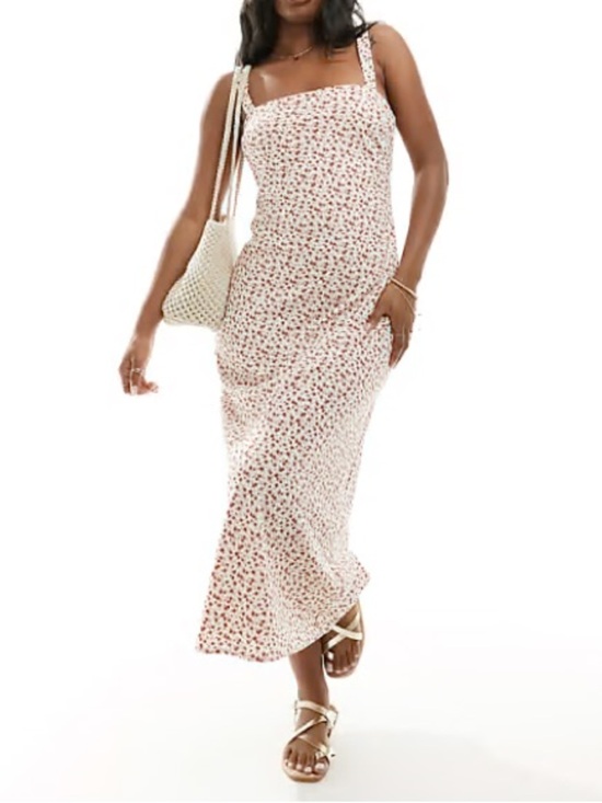 Abercrombie & Fitch Dresses & Skirts - Abercrombie Cream White Rose Floral Print Midi Dress Size XSmall Petite